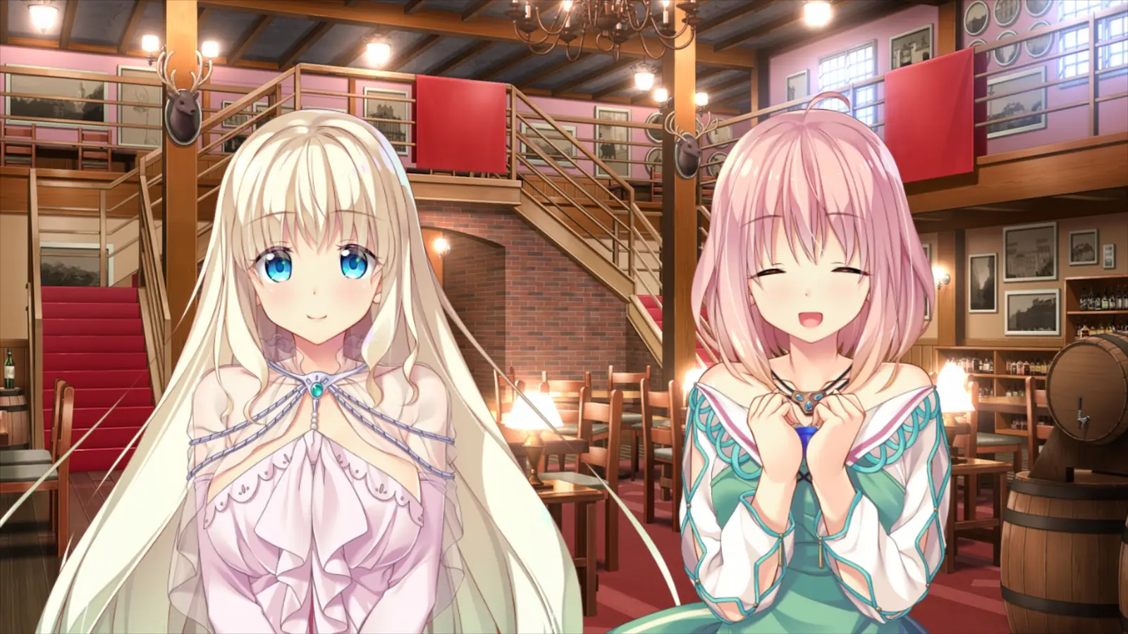 De tavern als thuisbasis in HaremKingdom visual novel van SMEE tijdens de Wind Path arc